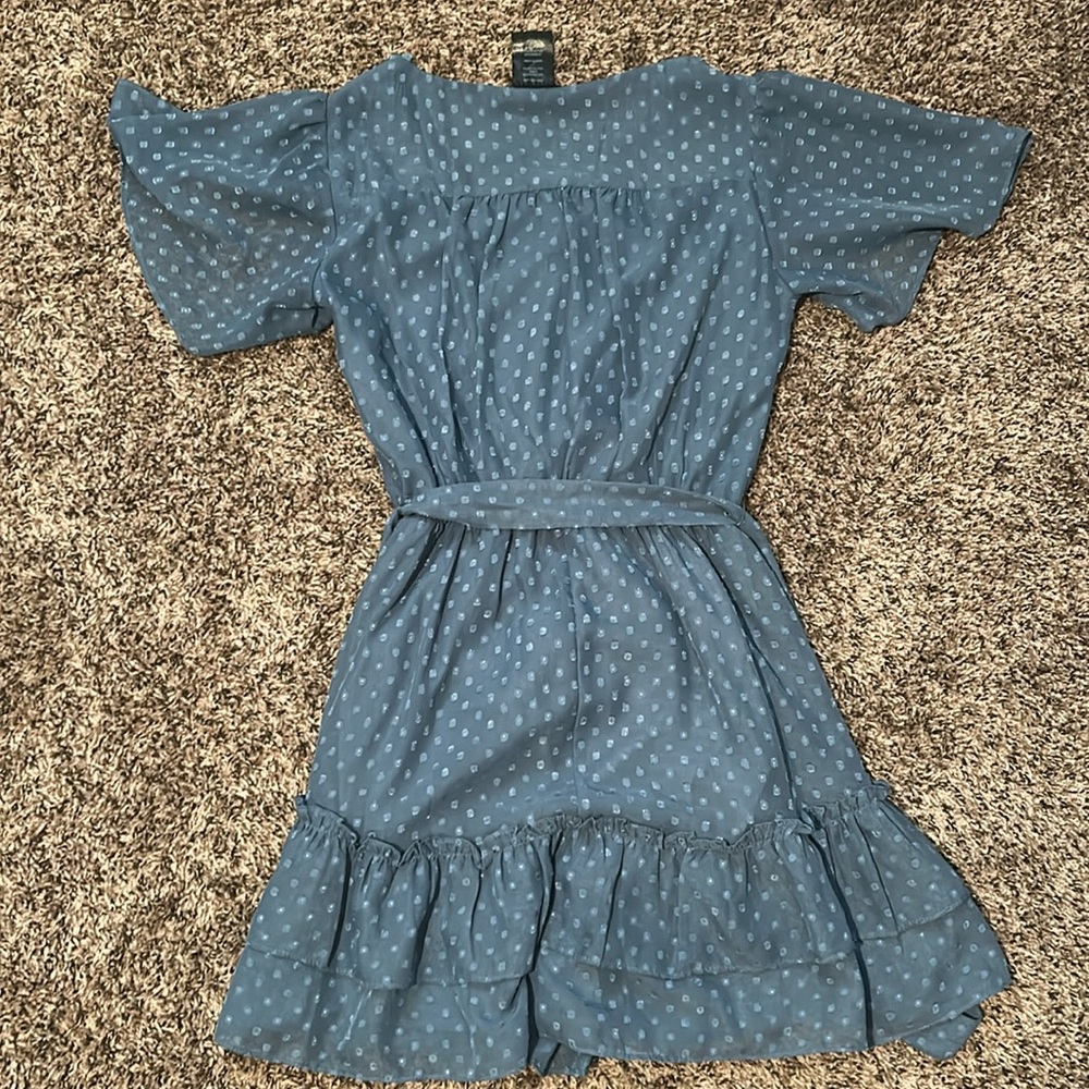 Blue Floral Pattern Dress - Picture 4 of 4